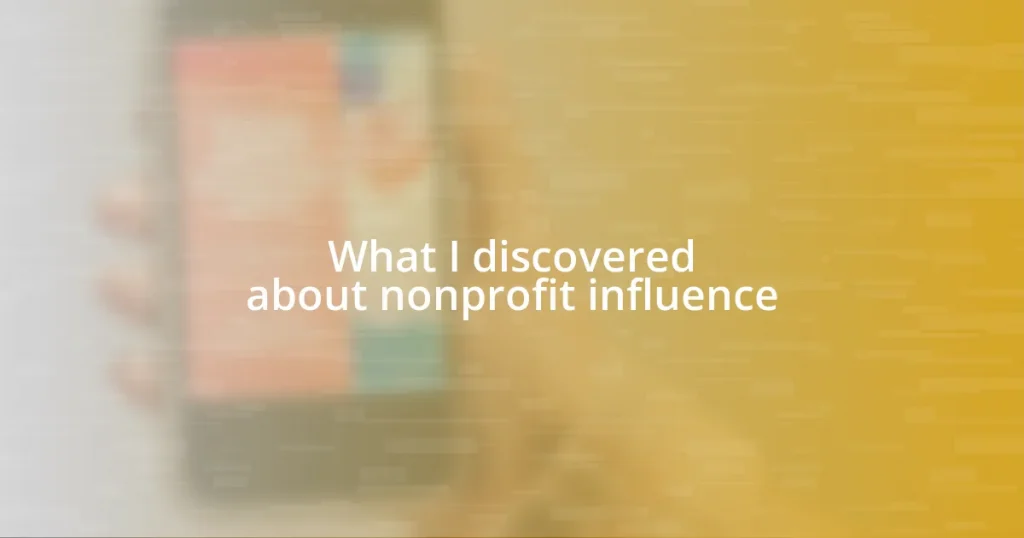 What I discovered about nonprofit influence